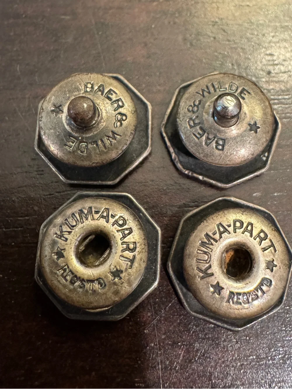 Art Deco Vintage Kum-A-Part Baer & Wilde Cufflinks 1915-35